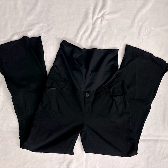 2/$30 Maternity Bootcut Pants High Waist Comfy Maternity Dress Pants, Large - Picture 1 of 12
